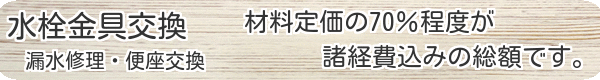 水栓金具交換、蛇口の漏水修理